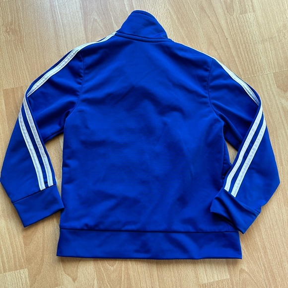 Adidas Blue and White Track Jacket Boys Size 5 - Picture 9 of 9